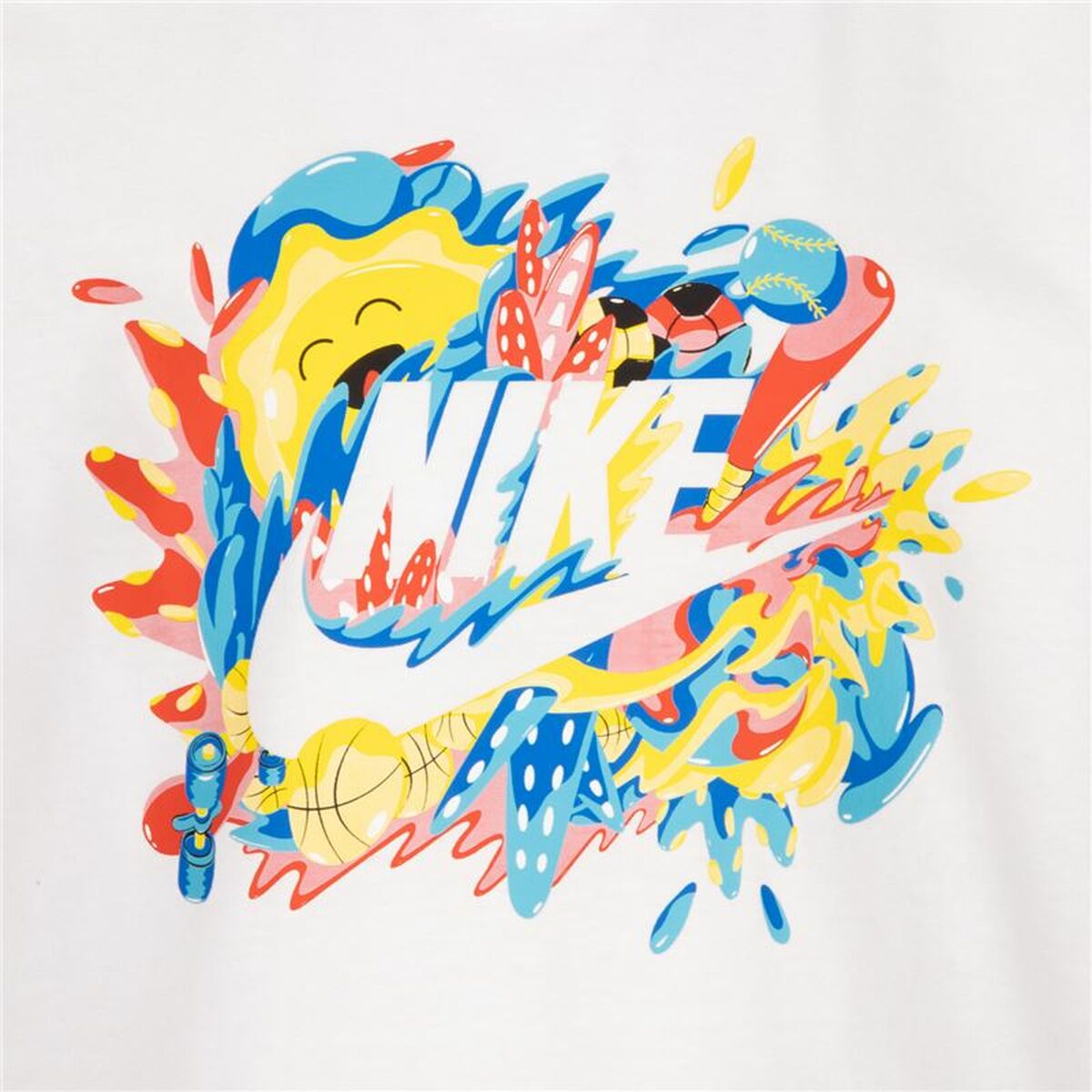 Barn T-shirt med kortärm Nike Sport Splash  Vit - 3