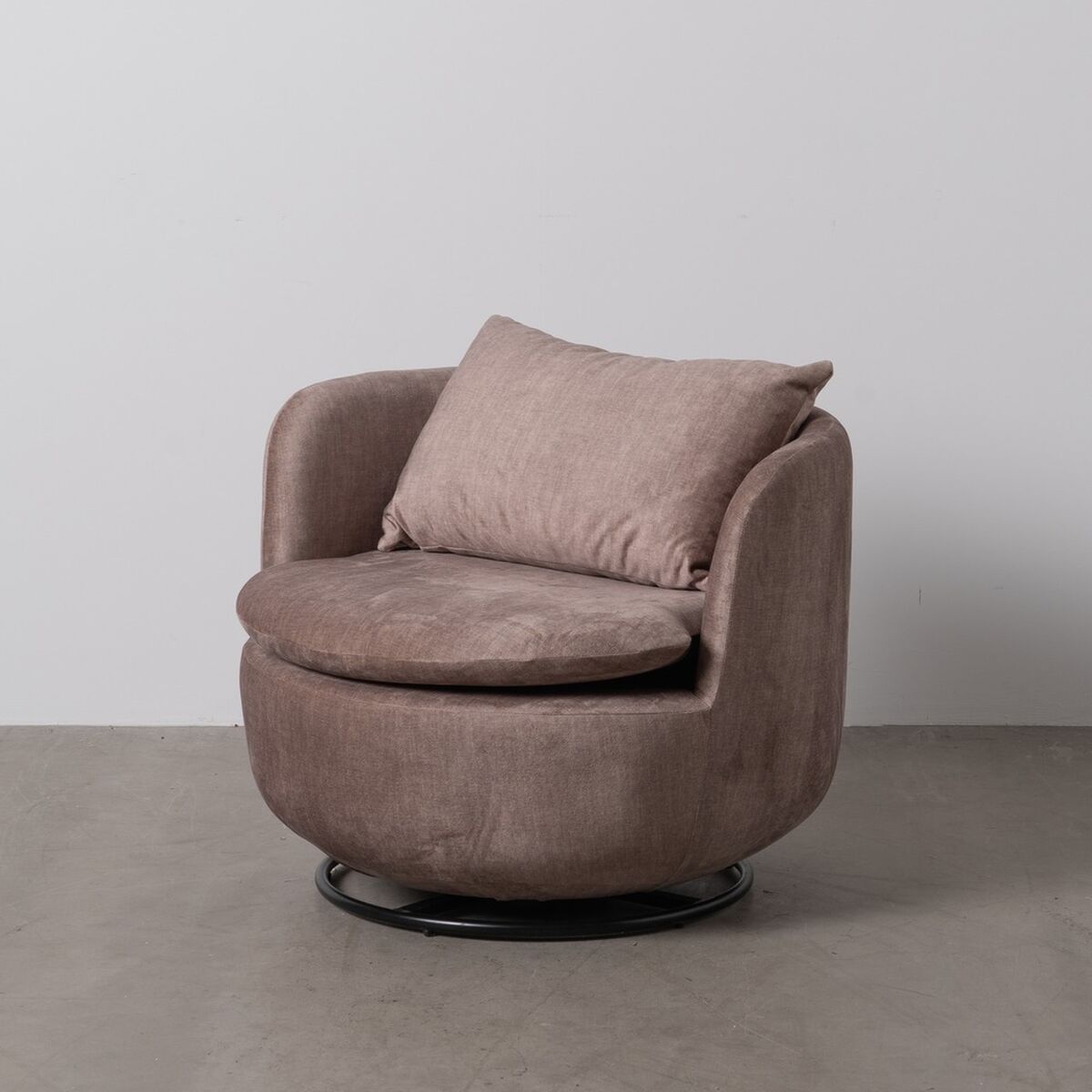 Fåtölj Beige-brun (taupe) Trä Järn 84 x 74 x 66 cm - 6