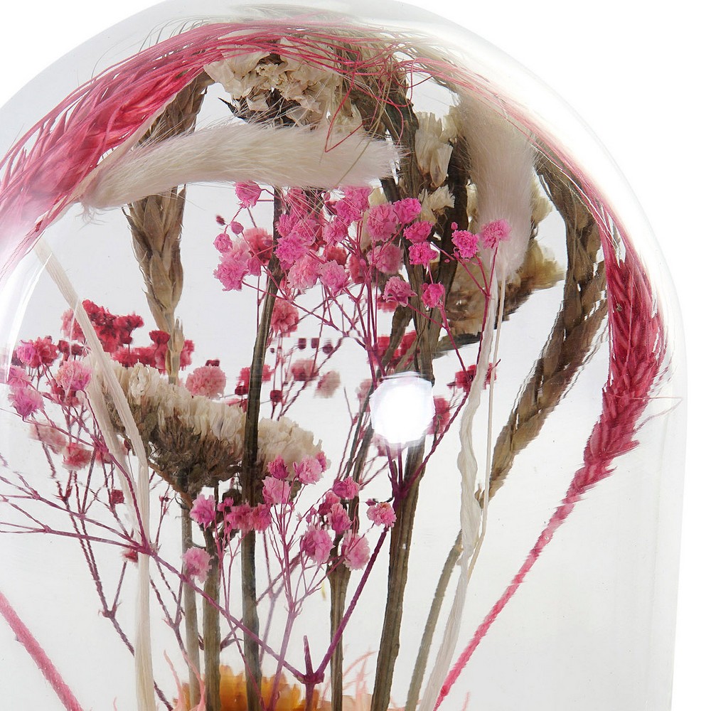 Prydnadsfigur DKD Home Decor Glas Virágok Trä MDF (17 x 17 x 26 cm) - 3