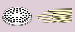 Form "bigoli" ø 3 mm för CBF0001