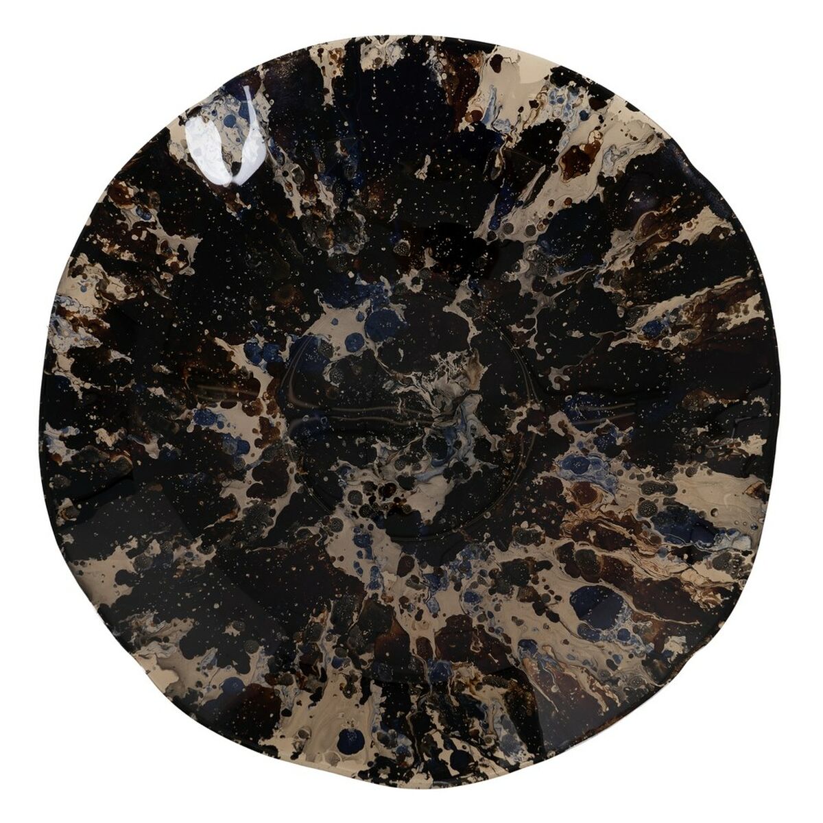 Bordsdekoration Blå Brun Glas 39 x 39 x 6,5 cm - 5
