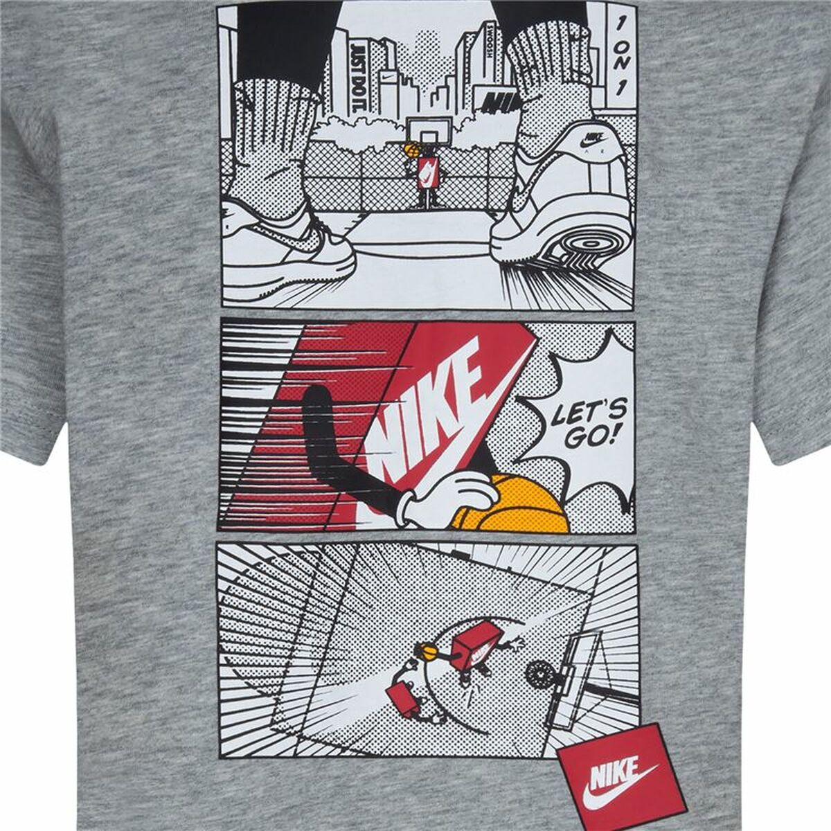 Barn T-shirt med kortärm Nike Icons Of Play Grå - 3