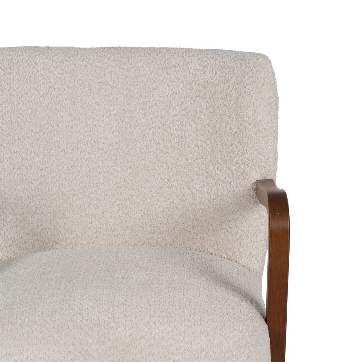 Fåtölj Beige Naturell Polyester Gummiträ Badsvamp 56 x 56 x 78 cm - 5