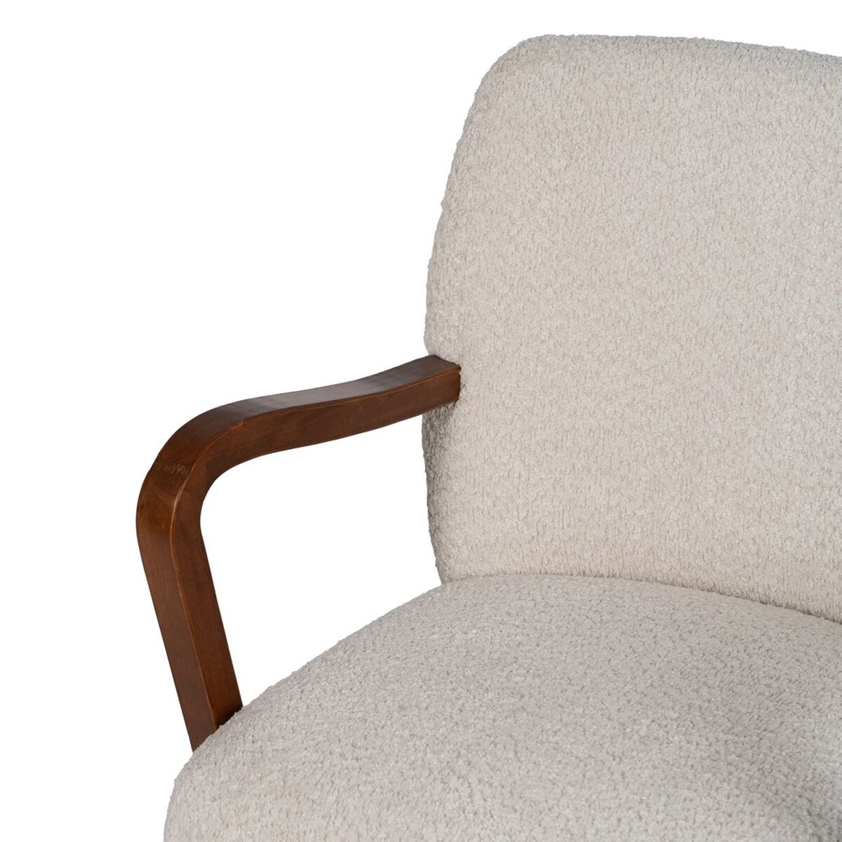 Fåtölj Beige Naturell Polyester Gummiträ Badsvamp 56 x 56 x 78 cm - 6