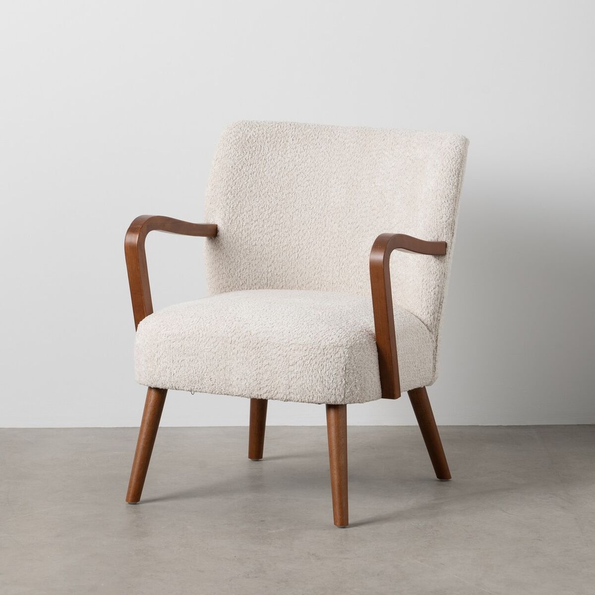 Fåtölj Beige Naturell Polyester Gummiträ Badsvamp 56 x 56 x 78 cm - 2
