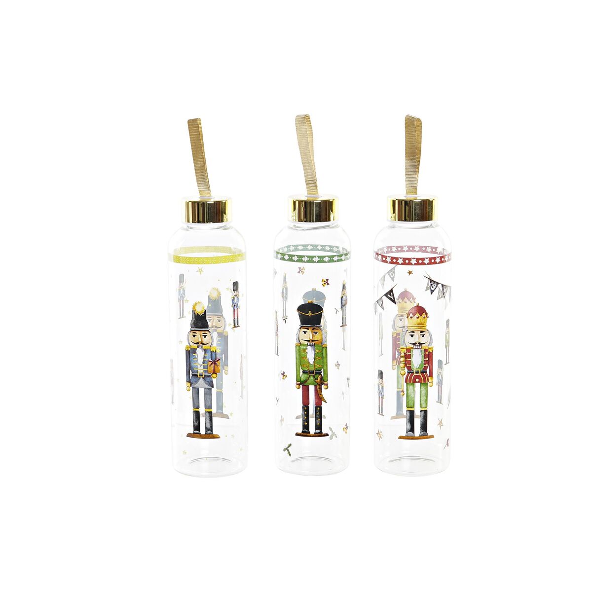 Flaska DKD Home Decor Nötknäppare Glas PVC (550 ml) (3 antal)