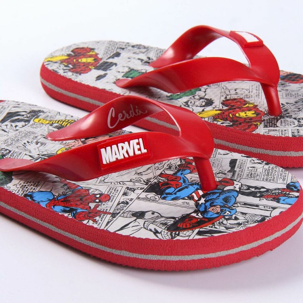 Strandtofflor för barn Marvel Röd Grå - 6