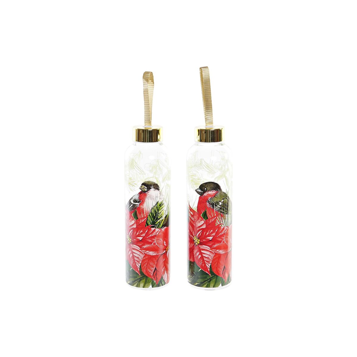 Flaska DKD Home Decor Madár Glas PVC (550 ml) (2 antal)