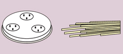 Form "spaghetti Chitarra" 2x2 mm för CBF0002