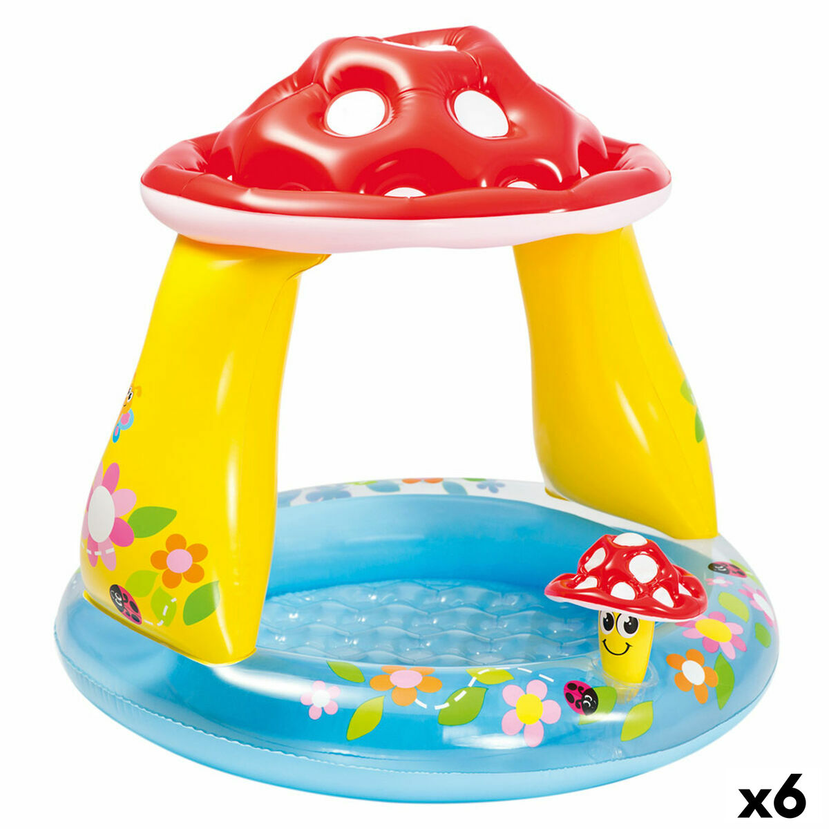 Uppblåsbar plaskpool för barn Intex Champinjoner Markis 45 L 102 x 89 x 102 cm (6 antal) - 5