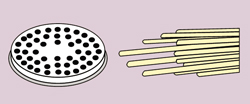 Form "bigoli" ø 3 mm för CBF0002