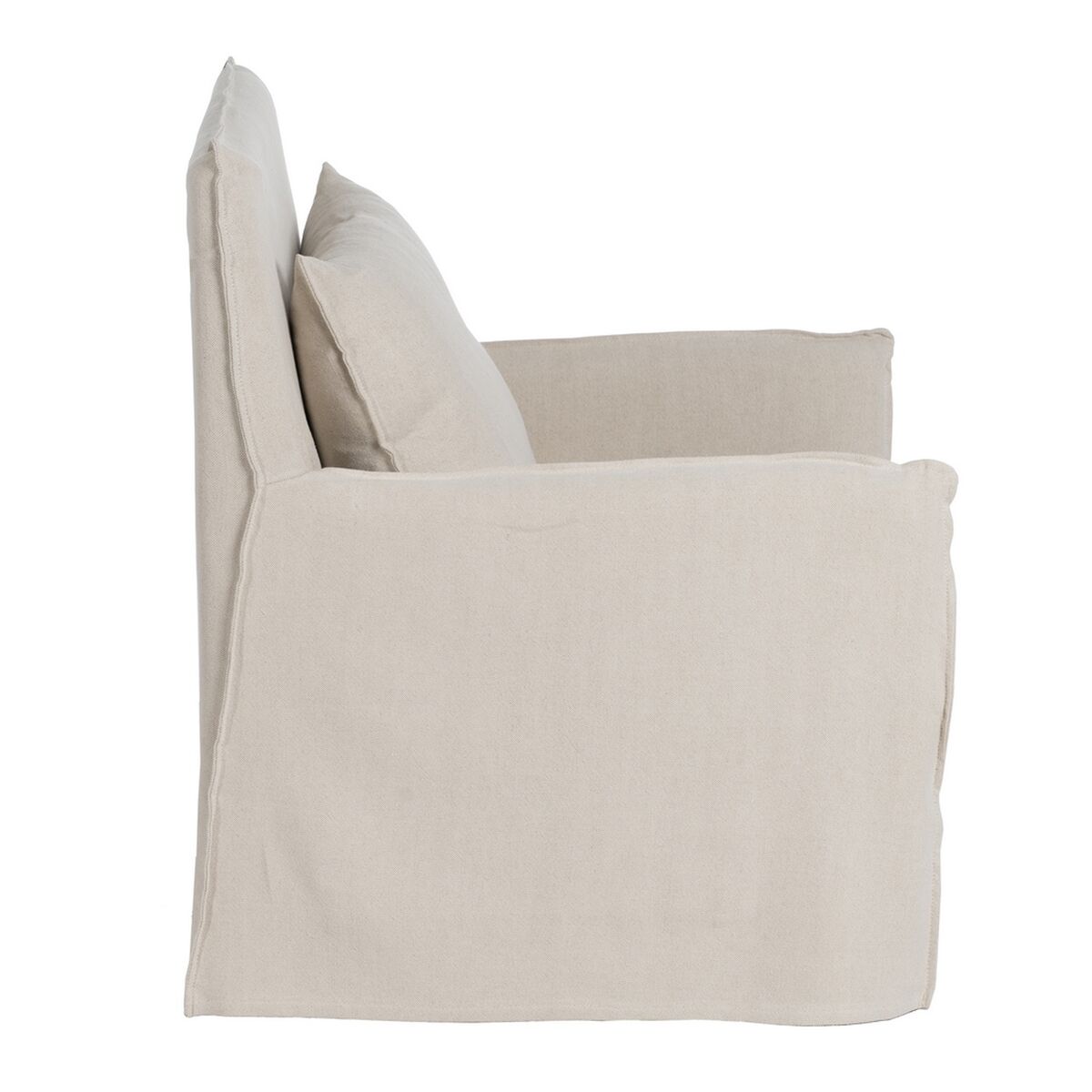 Fåtölj Kräm Fjäder furuträ Foam 75 x 76 x 90,5 cm - 3