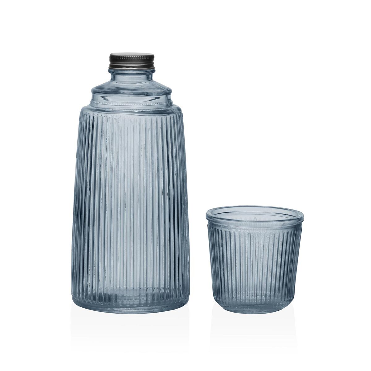 Vattenflaska Versa Blå Glas Aluminium 10,3 x 26 x 10,3 cm