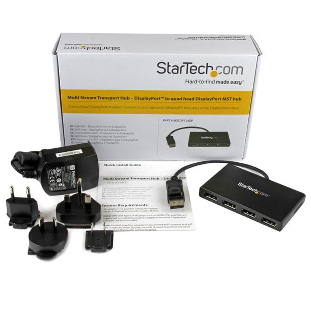 USB-HUB Startech MSTDP124DP Svart - 2