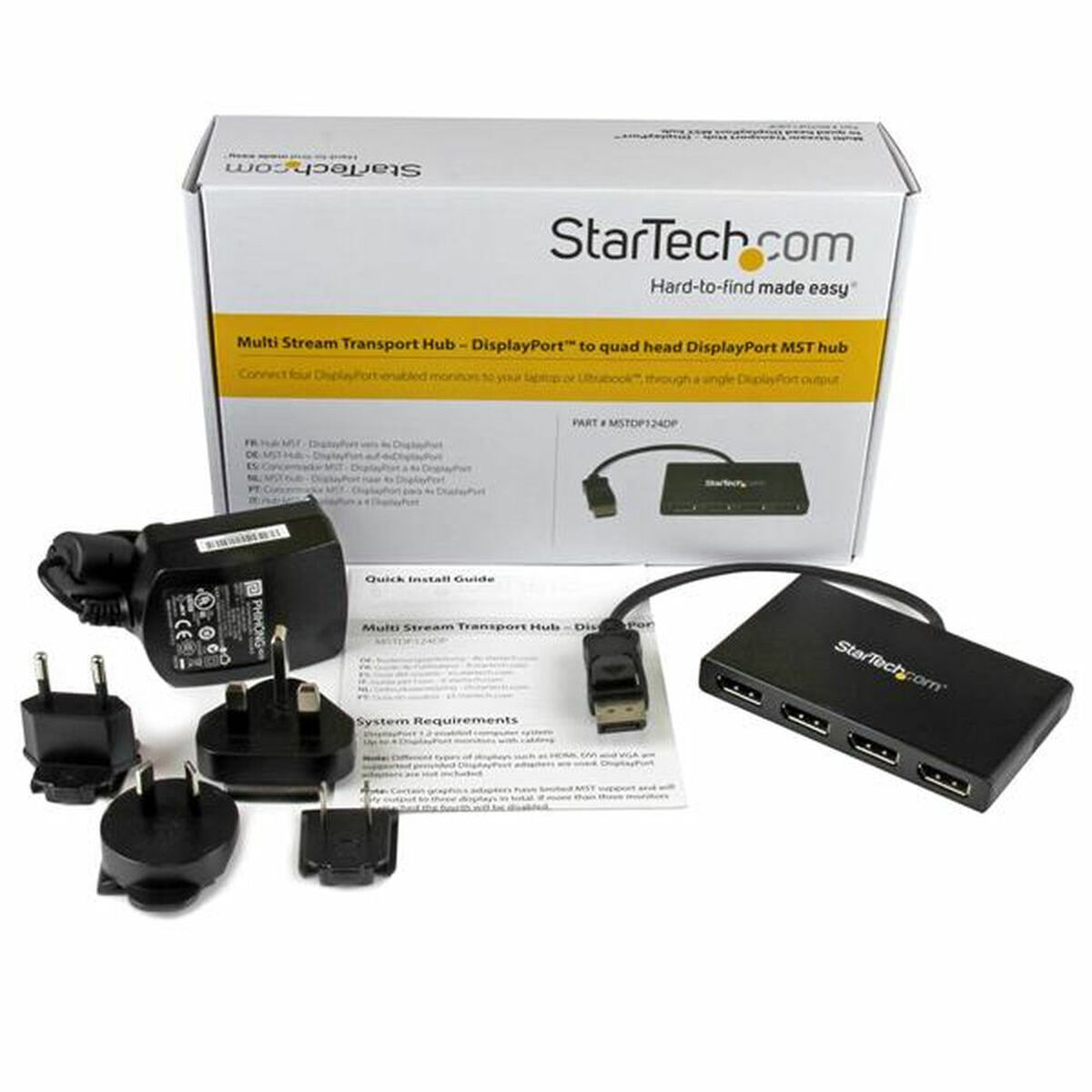 USB-HUB Startech MSTDP124DP Svart - 4
