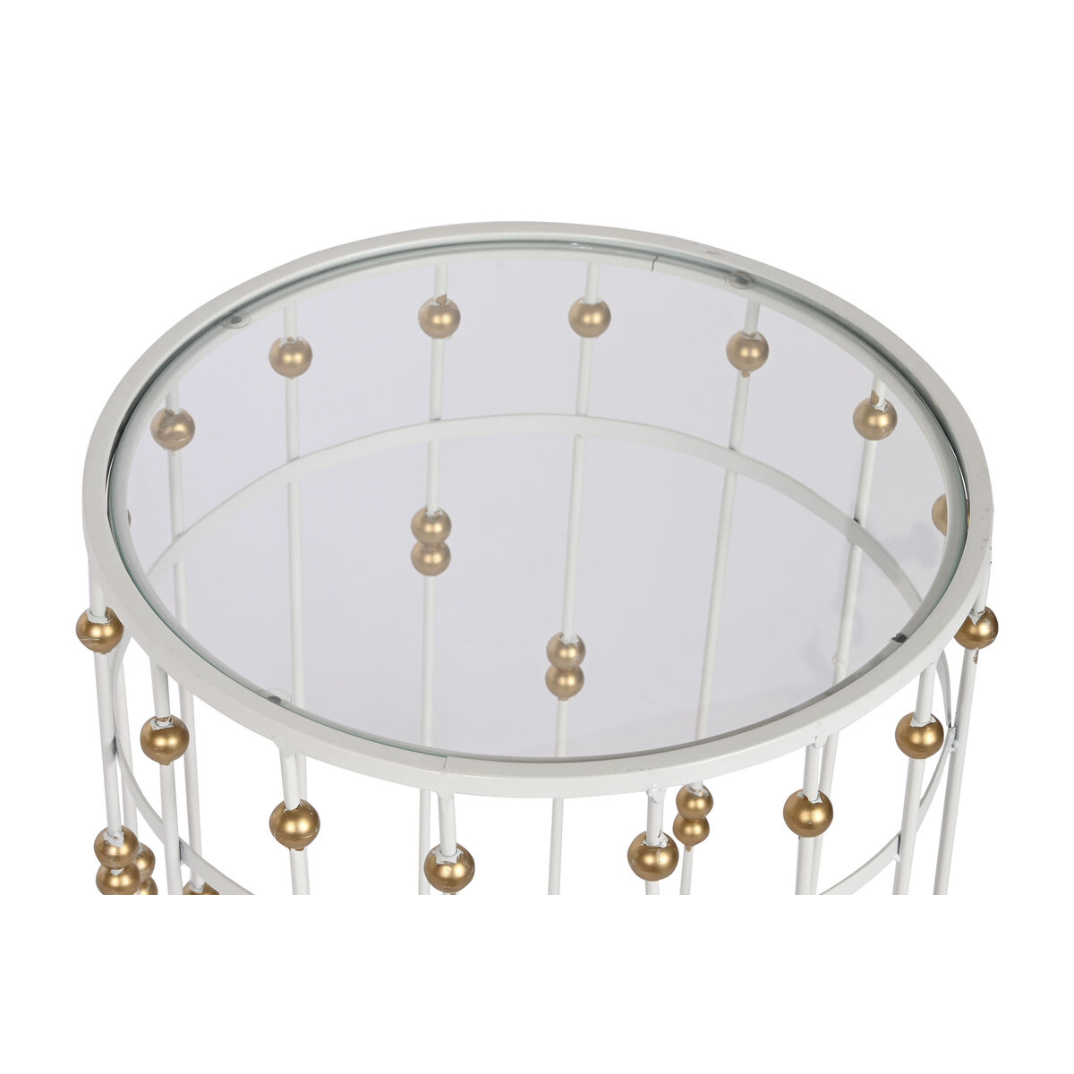2-bordsset Home ESPRIT Vit Gyllene 42 x 42 x 55 cm - 6