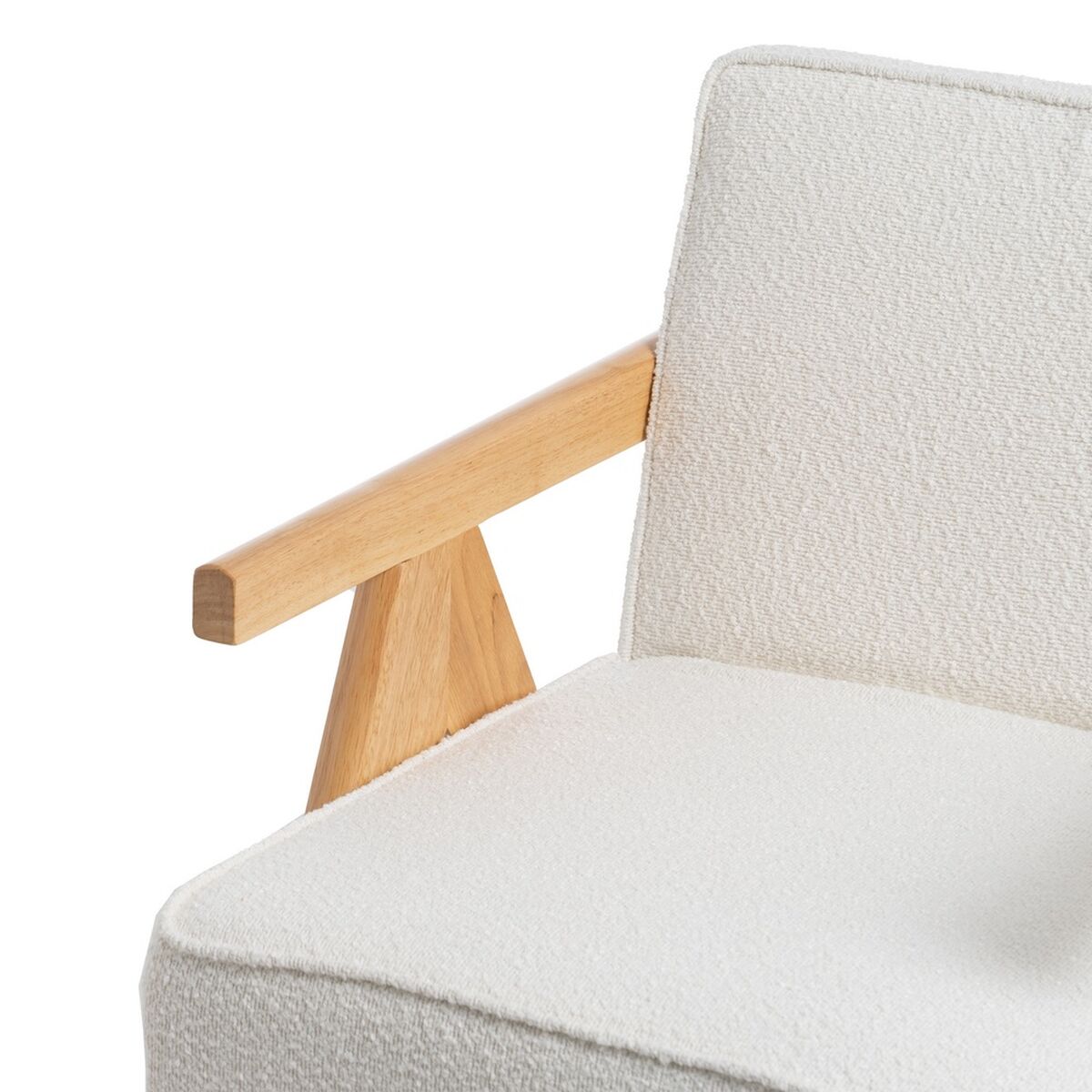 Fåtölj Vit Naturell 57 X 50 X 77 CM - 6