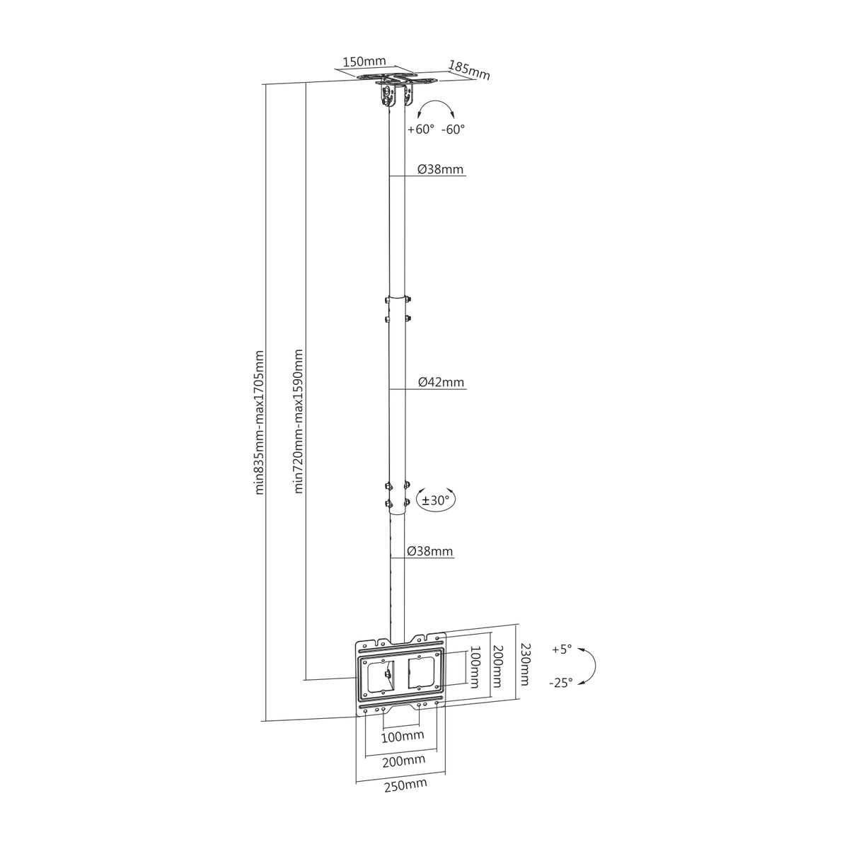 TV-fäste Aisens CT43TSE-053 23-42" 23" 50 kg - 6