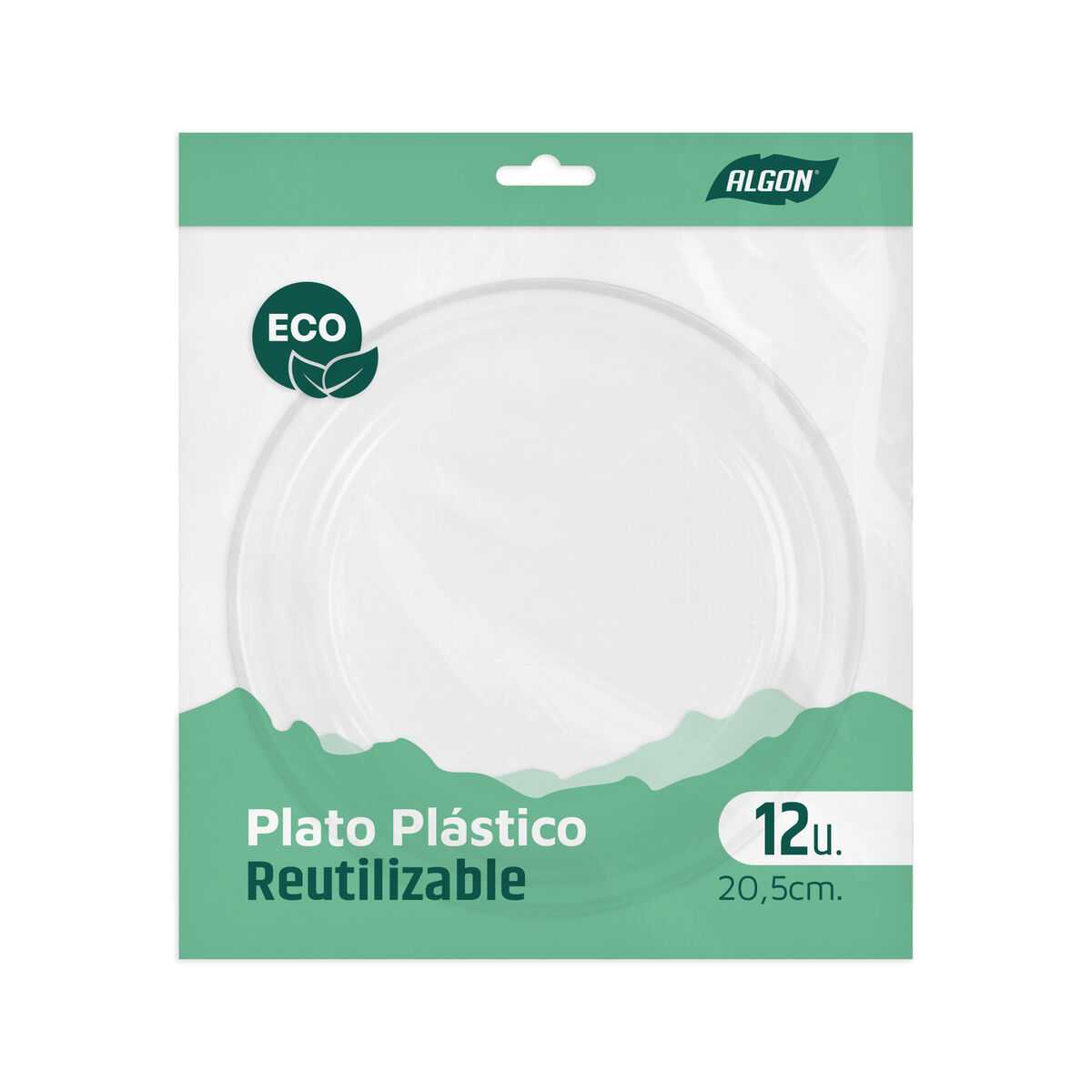 Tallriksset Algon Plast 20,5 cm 20,5 x 2 cm 12 Delar (24 antal) - 2