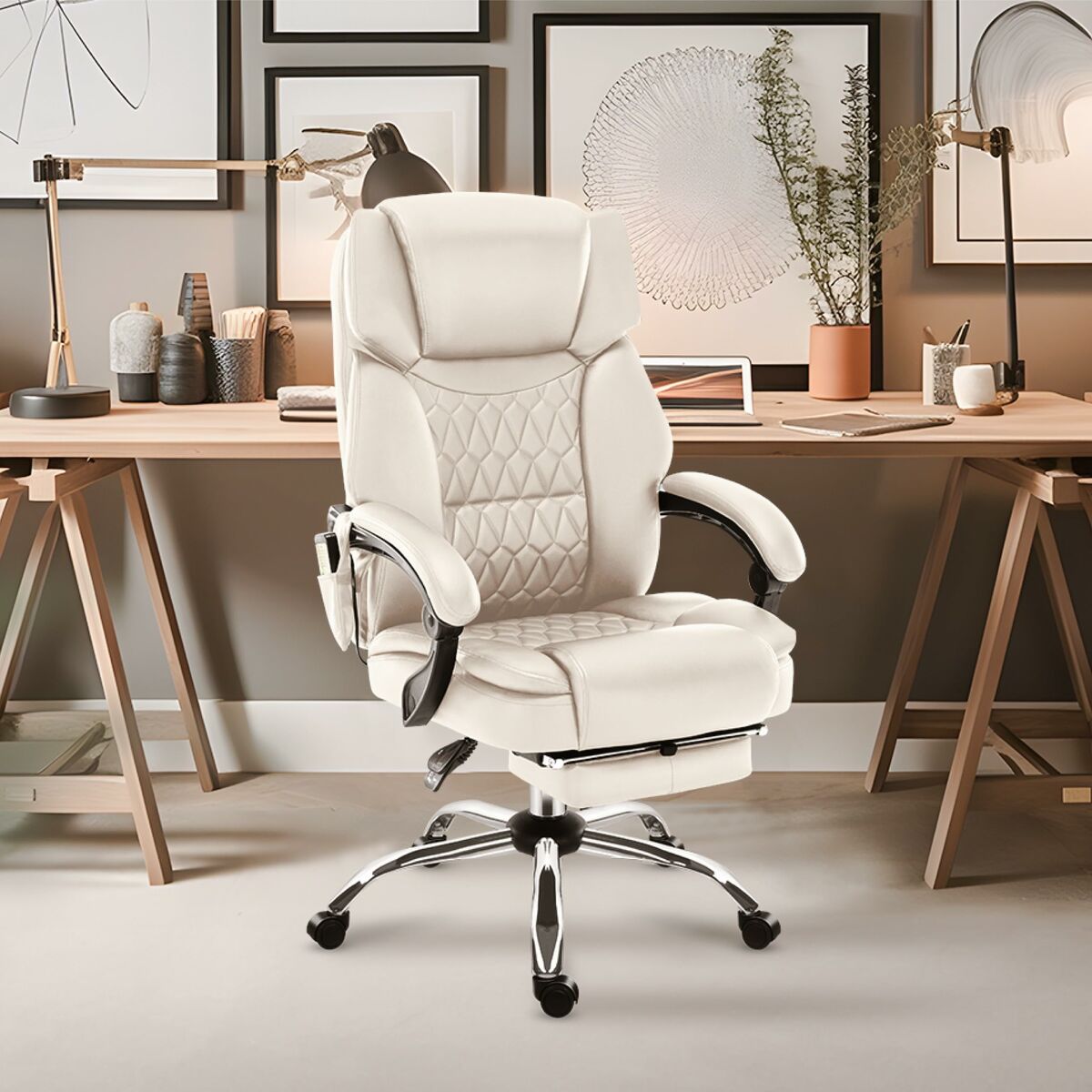 Kontorsstol Mark Adler MA-BOSS 6.0 BEIGE Vit - 2