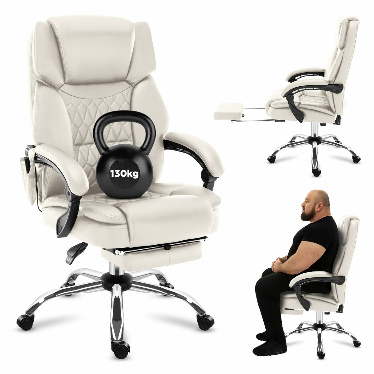 Kontorsstol Mark Adler MA-BOSS 6.0 BEIGE Vit