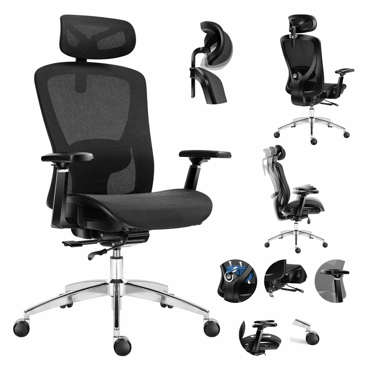 Kontorsstol Mark Adler MA-EXPERT 5.3 BLACK MESH Svart