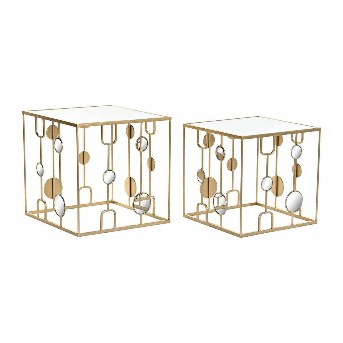 Set om 2 bord DKD Home Decor Gyllene 50 x 50 x 50 cm - 7