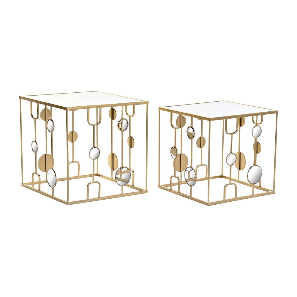 Set om 2 bord DKD Home Decor Gyllene 50 x 50 x 50 cm
