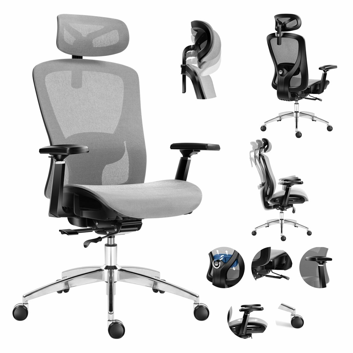 Kontorsstol Mark Adler MA-EXPERT 5.3 GREY MESH Grå