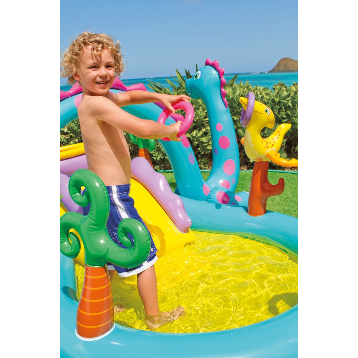 Uppblåsbar plaskpool för barn Intex   Dinosaurier Lekplats 302 x 112 x 229 cm 280 L - 15