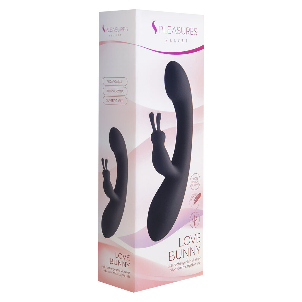 Kanindildo S Pleasures Svart Rosa