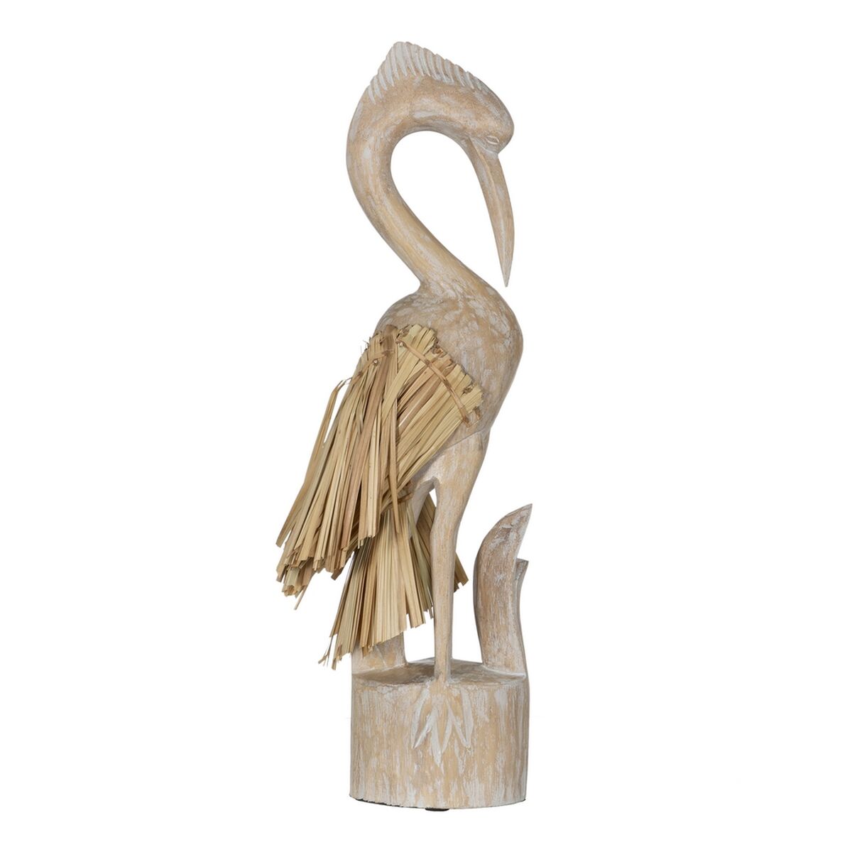 Prydnadsfigur Vit Naturell Häger 20 x 10 x 62 cm - 8
