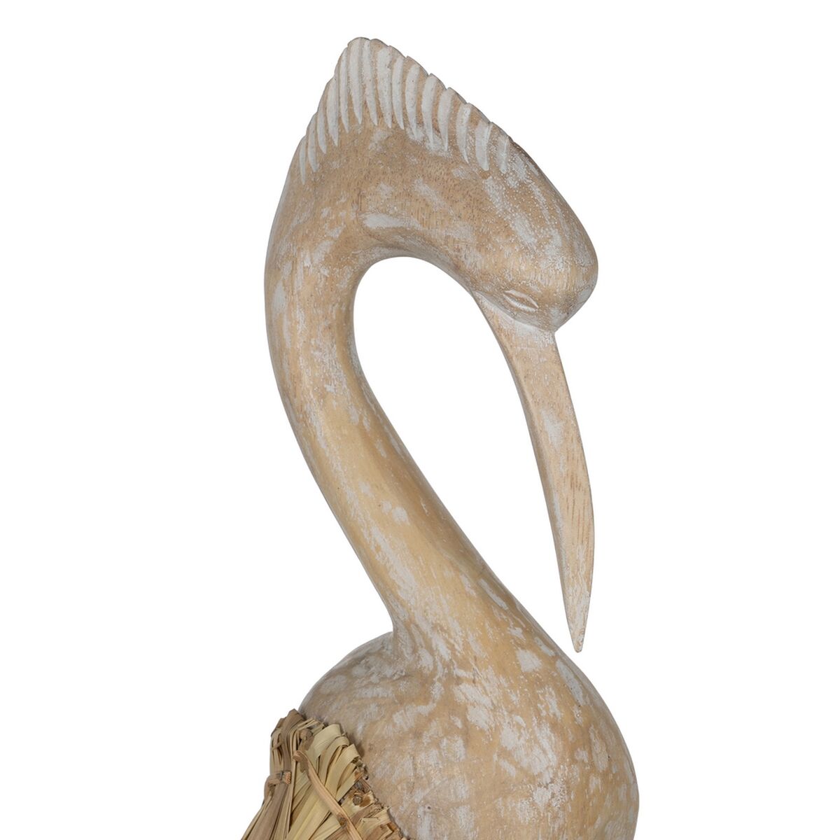 Prydnadsfigur Vit Naturell Häger 20 x 10 x 62 cm - 7