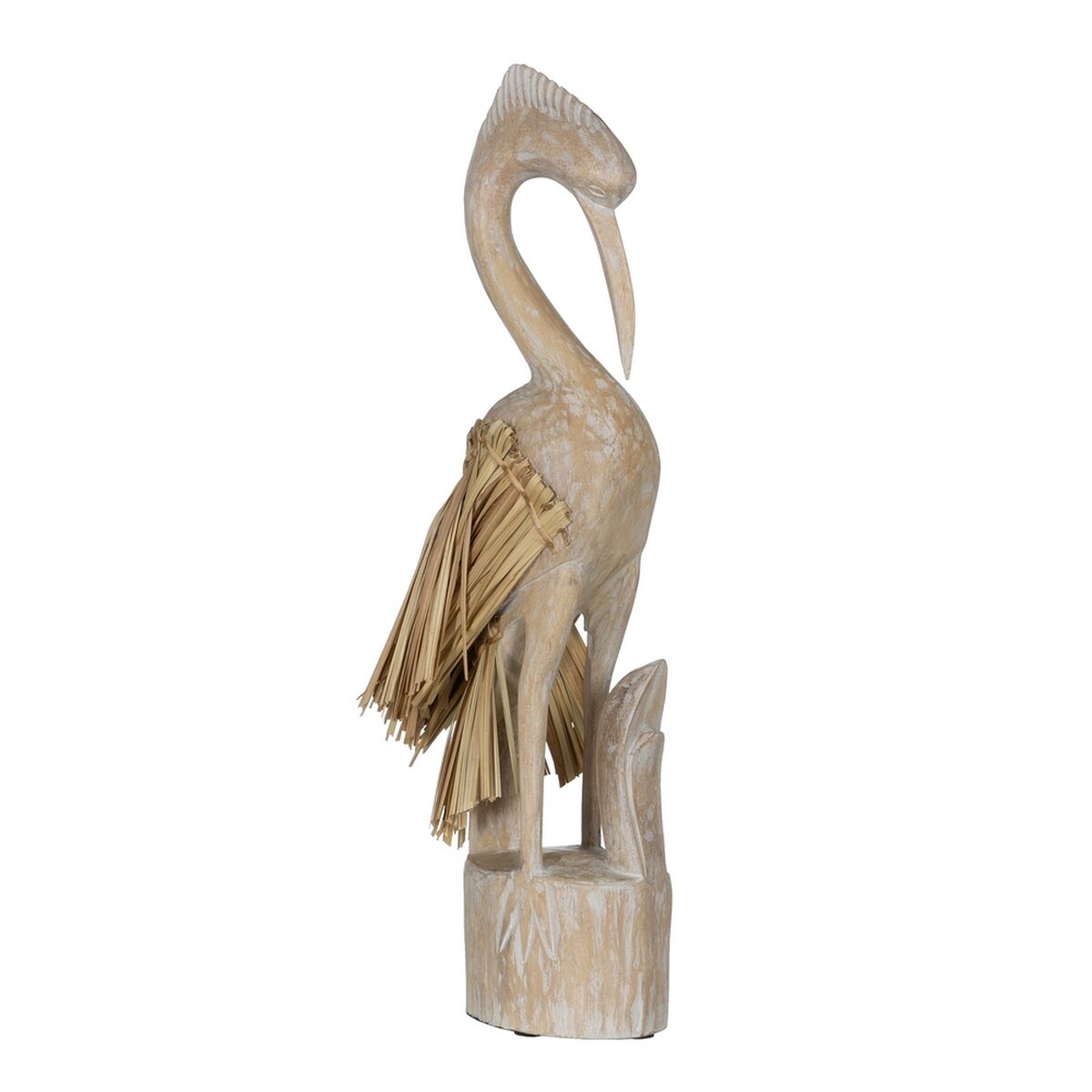 Prydnadsfigur Vit Naturell Häger 20 x 10 x 62 cm