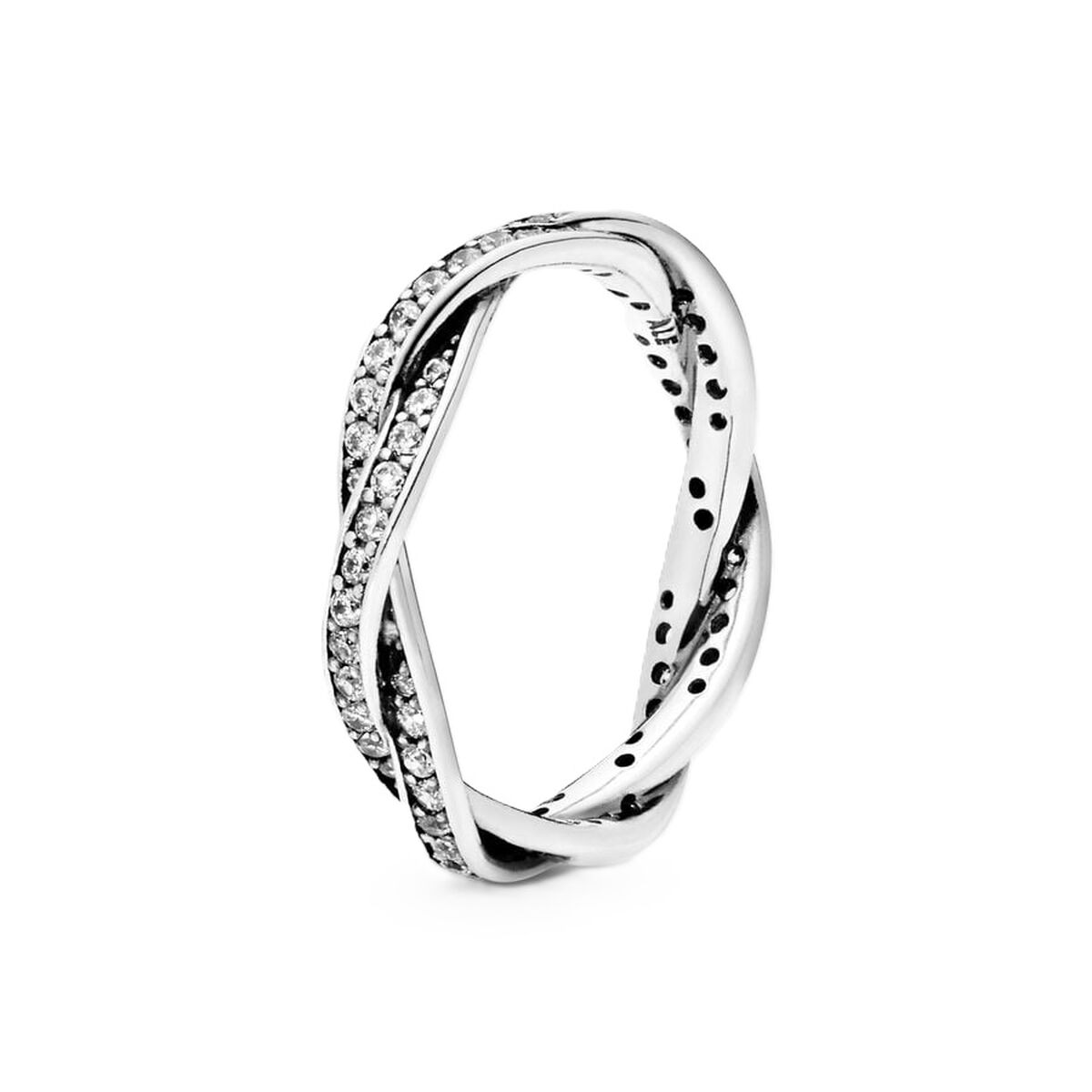 Damring Pandora SPARKLING TWISTED LINES - RING - SIZE 58