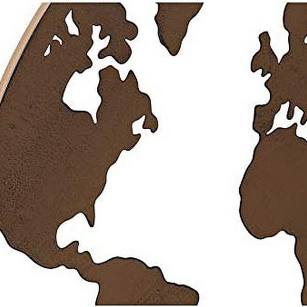 Prydnadsfigur DKD Home Decor Världskarta Svart Koppar Vit 40 x 1 x 40 cm (3 Delar) - 6