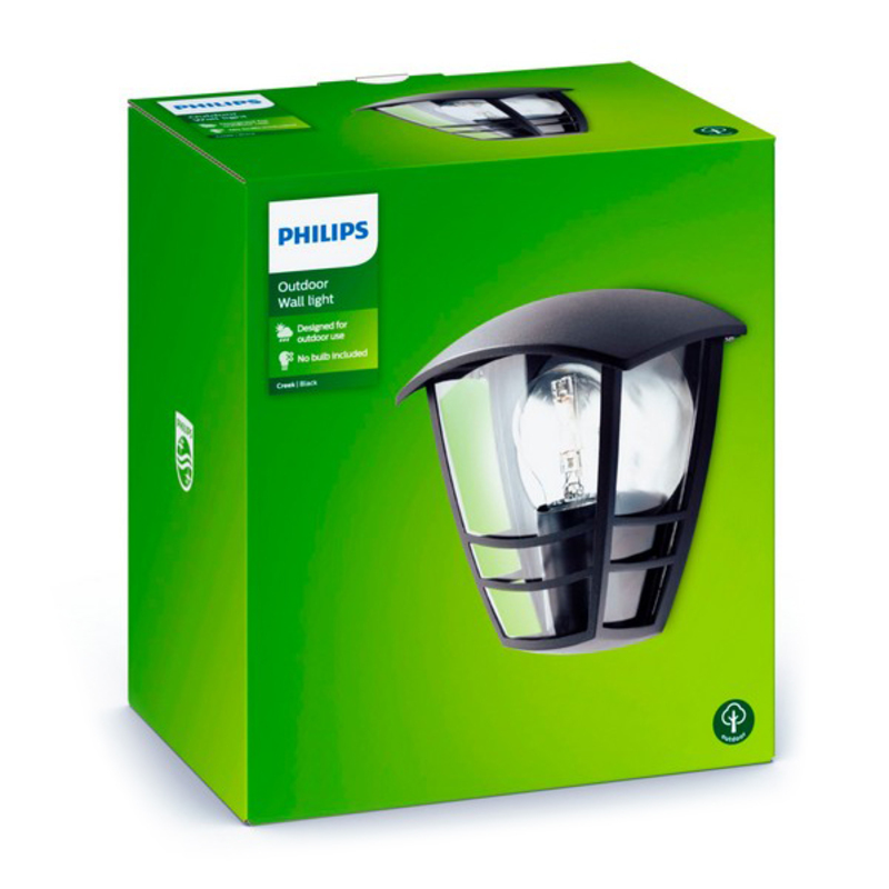 Vägglykta Philips 15387/30/16 Svart Aluminium 60 W E27 - 7