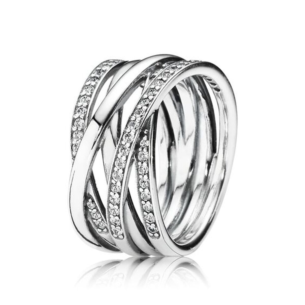 Damring Pandora SPARKLING & POLISHED LINES - RING - SIZE 52