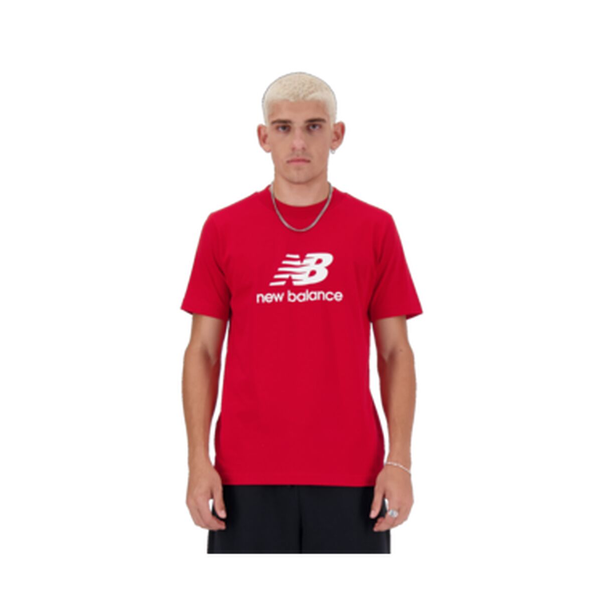 Sporttröja med ärmar New Balance  LOGO MT41502 TRE Röd
