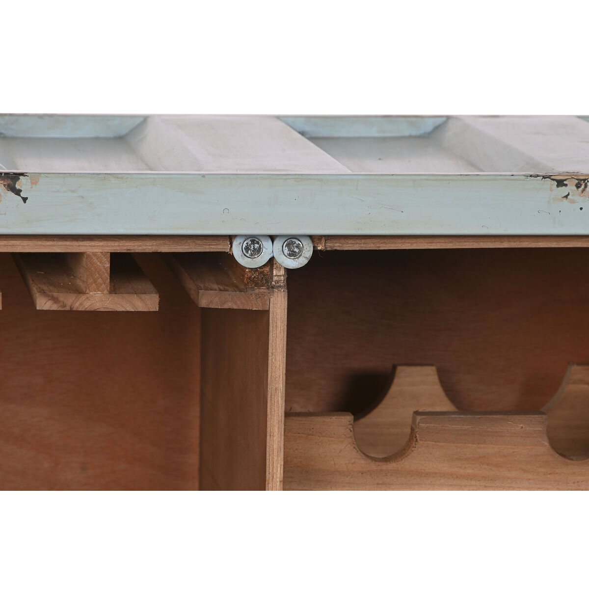 Flaskställ Home ESPRIT Turkos Metall Trä MDF 77 x 37 x 64 cm - 4