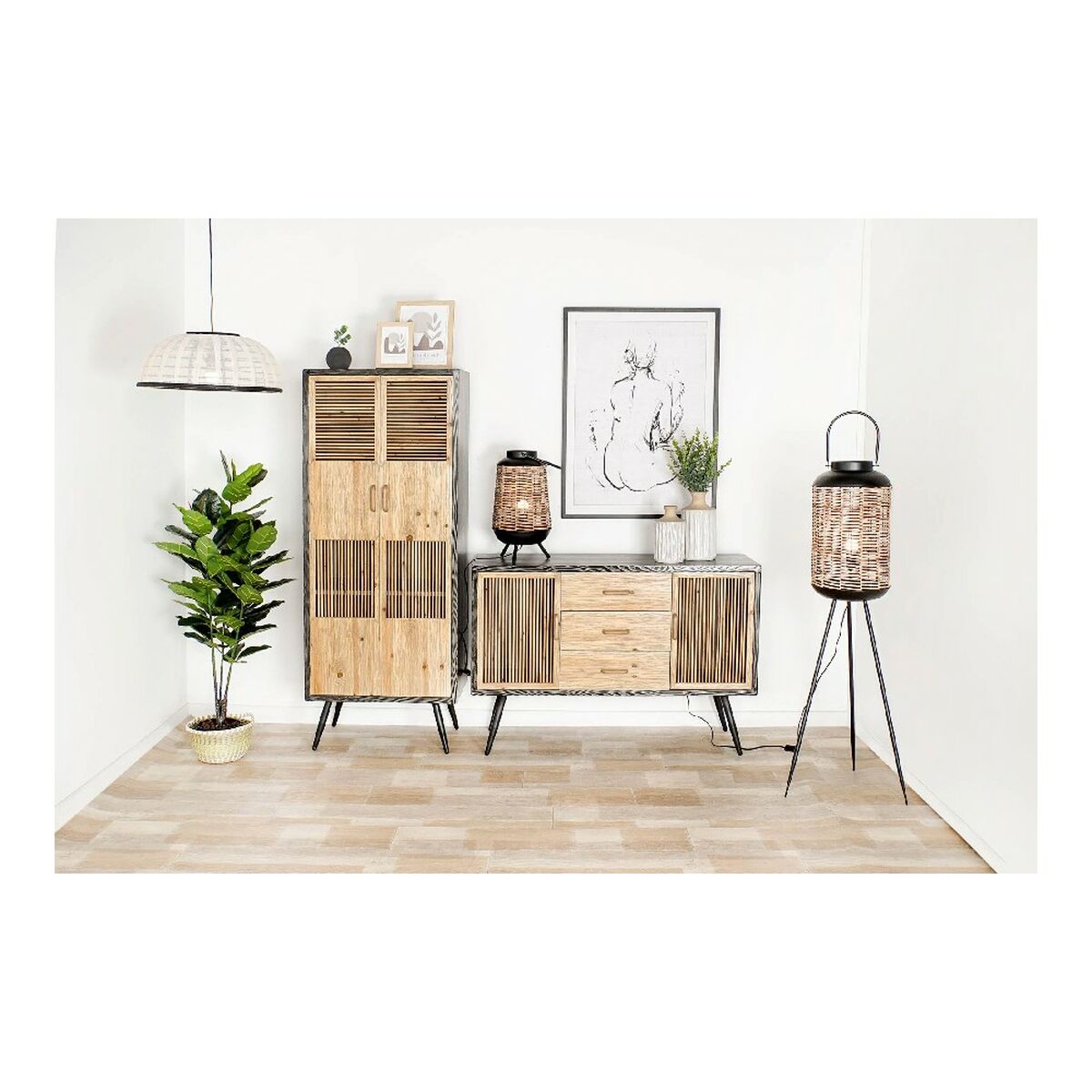 Tavla DKD Home Decor Hall Gran Trä MDF 110 x 5 x 157 cm - 2