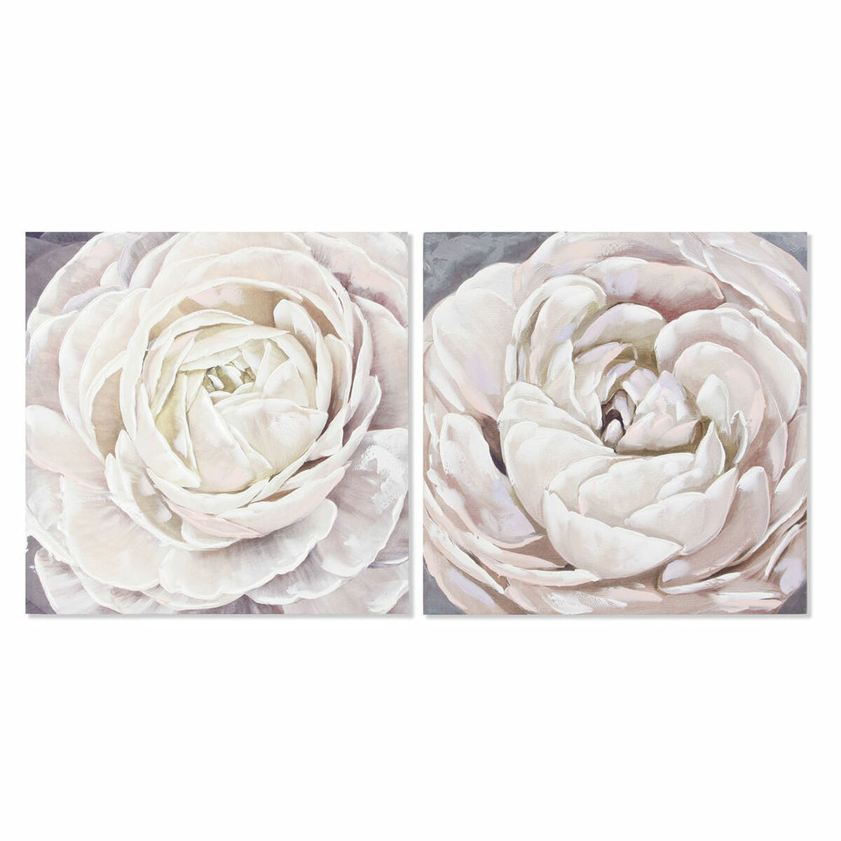 Kanvas DKD Home Decor Kanvas Trä MDF 80 x 3 x 80 cm Blomster