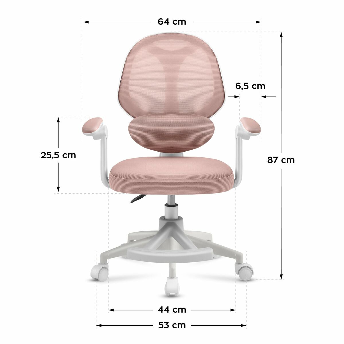 Kontorsstol Mark Adler MA-JUNIOR 4.5 PINK Rosa - 3