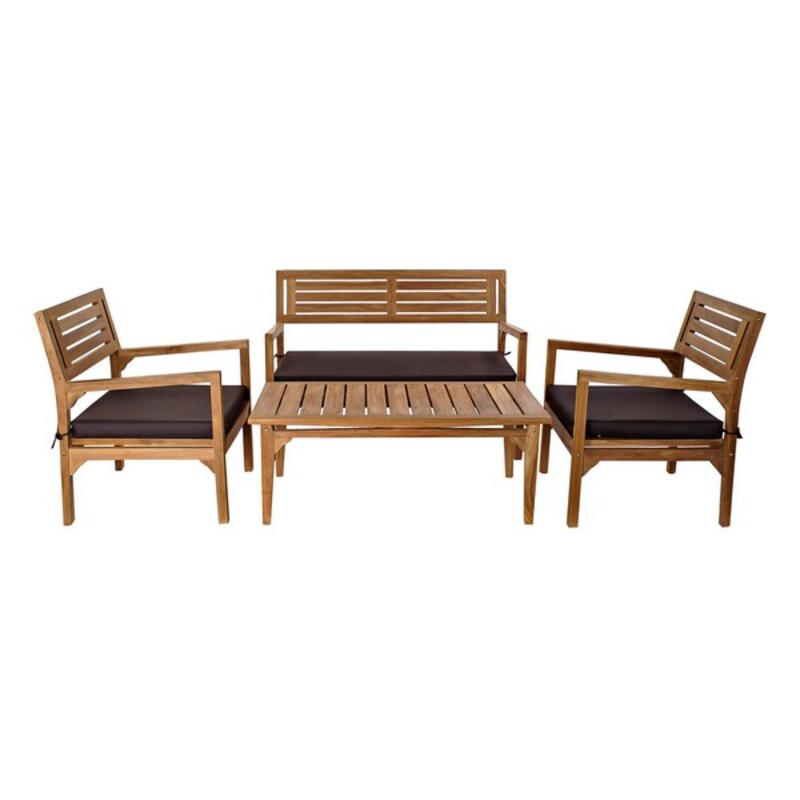 Set med bord och 3 fåtöljer DKD Home Decor Teak 127 x 72 x 88 cm (4 pcs) - 2