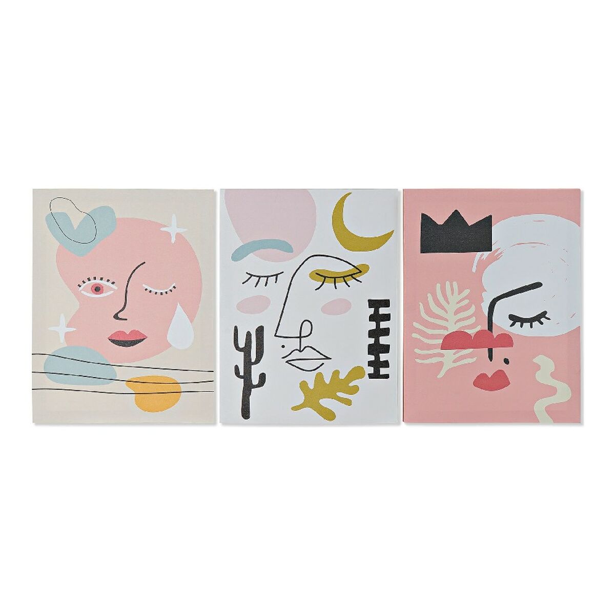 Tavla DKD Home Decor Face Kanvas Abstrakt (30 x 1,8 x 40 cm)