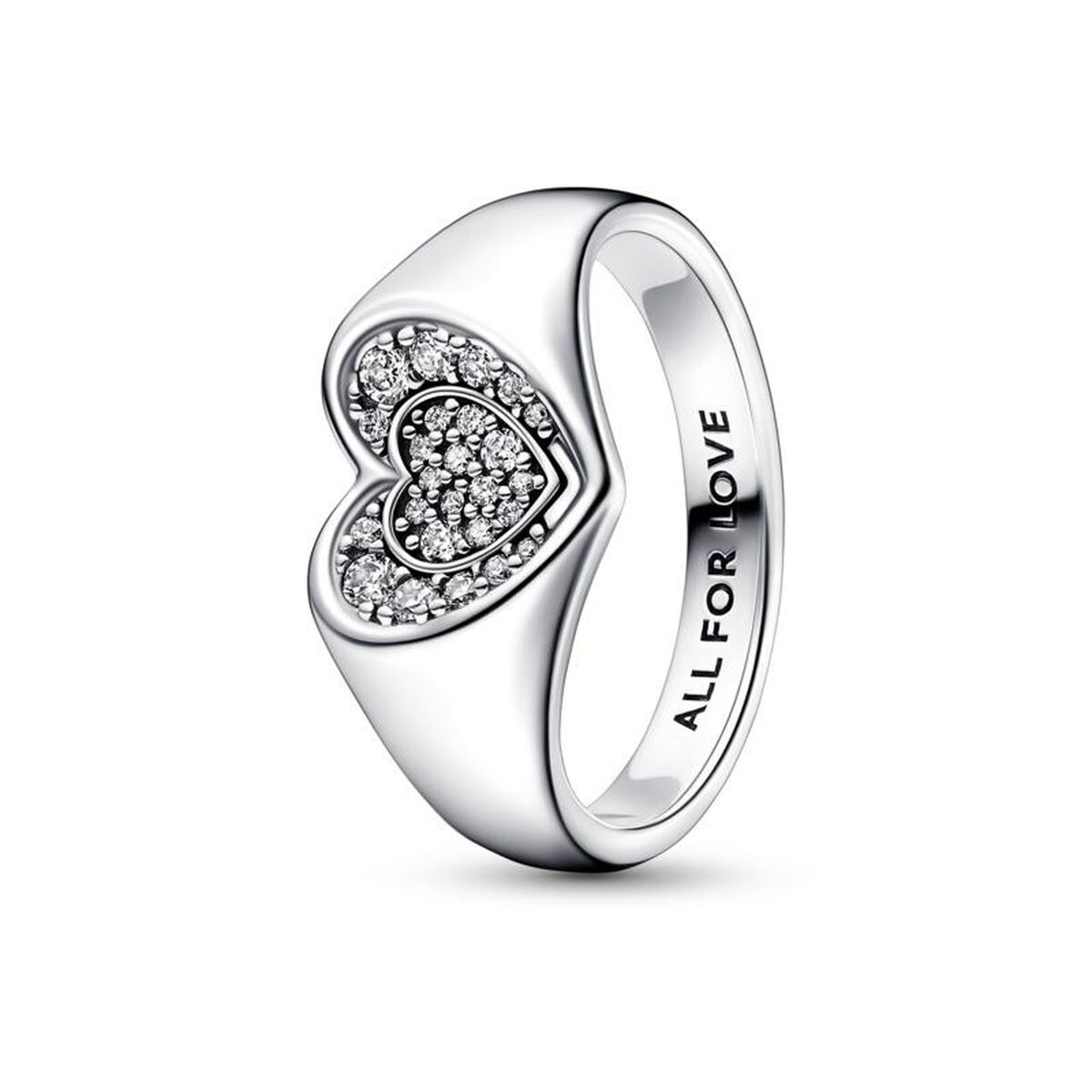 Damring Pandora RADIANT HEART PAVE SIGNET - RING - SIZE 52