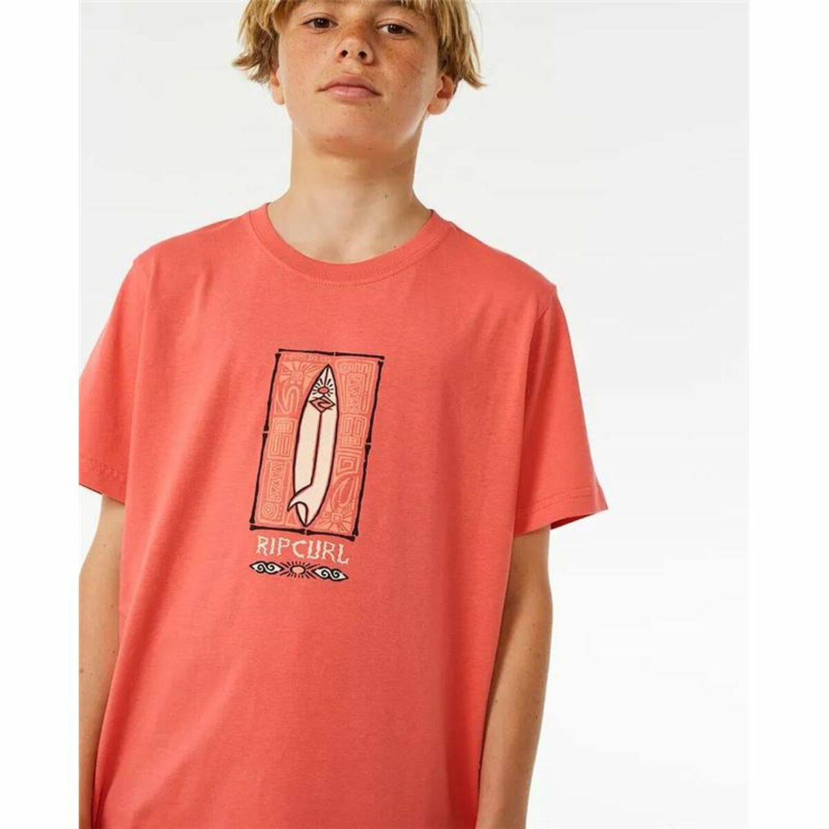 T-shirt med kortärm Herr Rip Curl Lost Island Orange - 4