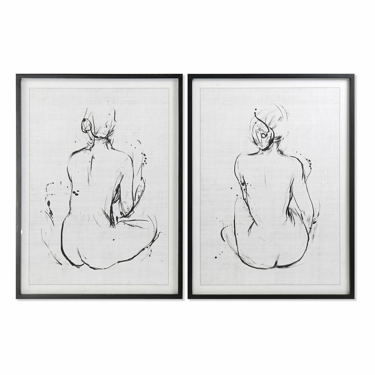Tavla DKD Home Decor 70 x 2,5 x 90 cm Kvinna Modern (2 antal)