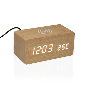 Väckarklocka Versa Trä MDF Minimalistisk 7 x 7 x 15 cm