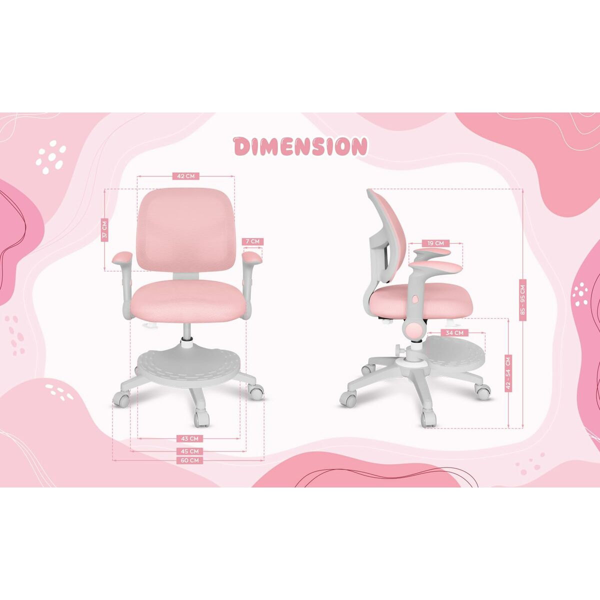 Kontorsstol Mark Adler MA-JUNIOR 5.0 PINK Rosa - 3
